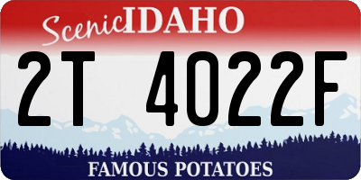 ID license plate 2T4022F