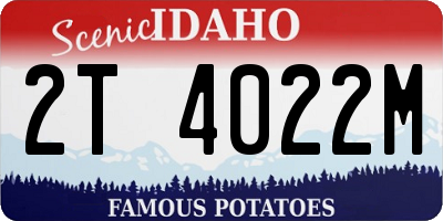 ID license plate 2T4022M