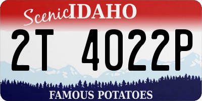 ID license plate 2T4022P