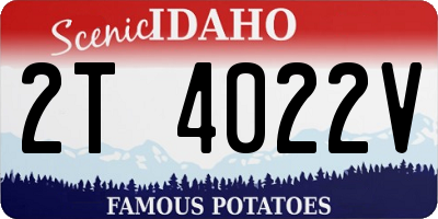 ID license plate 2T4022V
