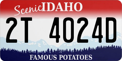 ID license plate 2T4024D