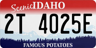 ID license plate 2T4025E