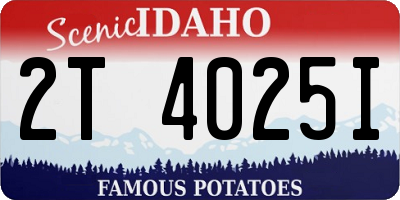 ID license plate 2T4025I