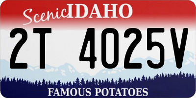 ID license plate 2T4025V