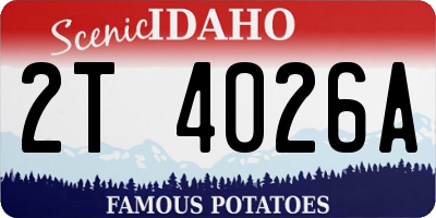 ID license plate 2T4026A