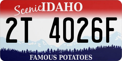ID license plate 2T4026F