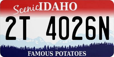 ID license plate 2T4026N