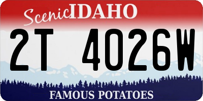 ID license plate 2T4026W