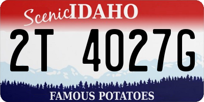 ID license plate 2T4027G