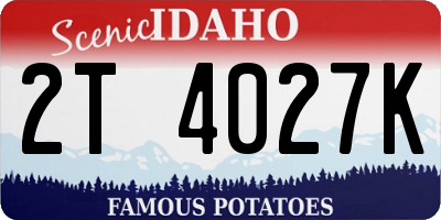 ID license plate 2T4027K