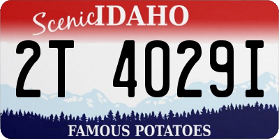 ID license plate 2T4029I
