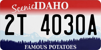 ID license plate 2T4030A