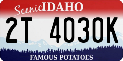 ID license plate 2T4030K