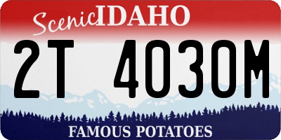 ID license plate 2T4030M