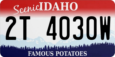 ID license plate 2T4030W
