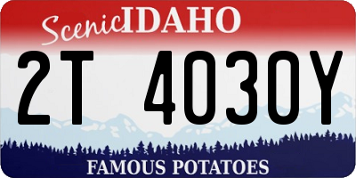 ID license plate 2T4030Y