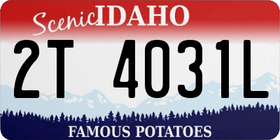 ID license plate 2T4031L