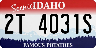 ID license plate 2T4031S