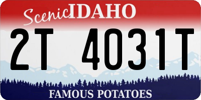 ID license plate 2T4031T