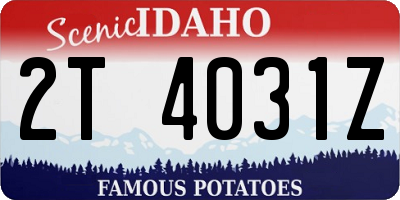 ID license plate 2T4031Z