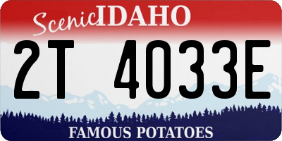 ID license plate 2T4033E