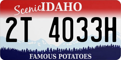 ID license plate 2T4033H
