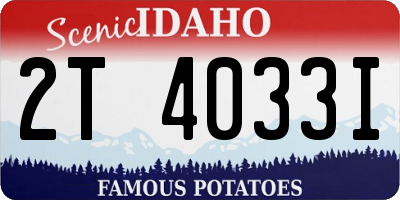 ID license plate 2T4033I