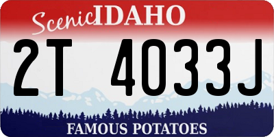 ID license plate 2T4033J