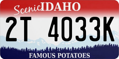 ID license plate 2T4033K