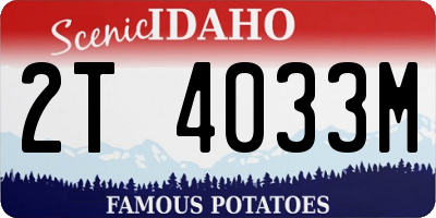 ID license plate 2T4033M