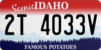 ID license plate 2T4033V