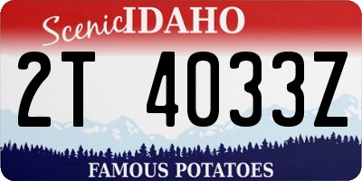 ID license plate 2T4033Z