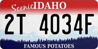 ID license plate 2T4034F