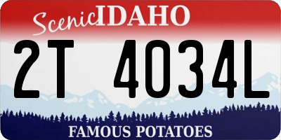 ID license plate 2T4034L