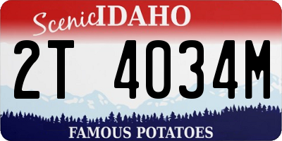 ID license plate 2T4034M
