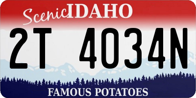 ID license plate 2T4034N