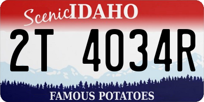 ID license plate 2T4034R