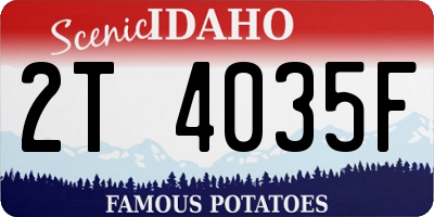 ID license plate 2T4035F