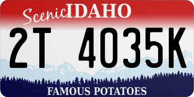 ID license plate 2T4035K