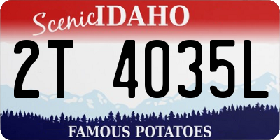 ID license plate 2T4035L