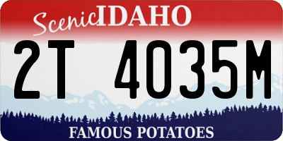 ID license plate 2T4035M