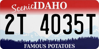 ID license plate 2T4035T