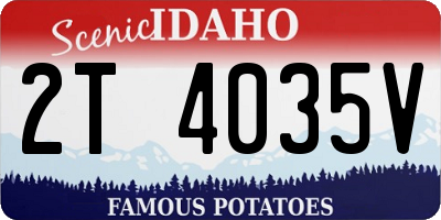 ID license plate 2T4035V