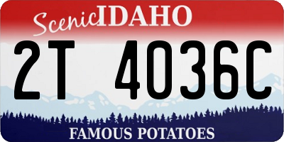 ID license plate 2T4036C