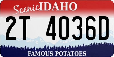 ID license plate 2T4036D