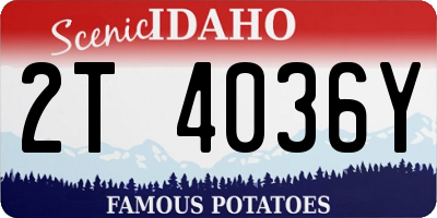 ID license plate 2T4036Y