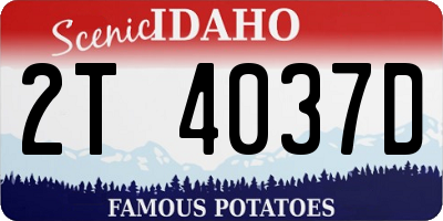 ID license plate 2T4037D