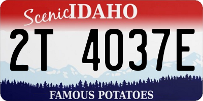 ID license plate 2T4037E