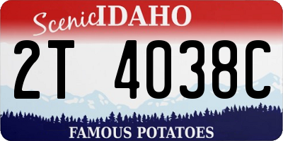 ID license plate 2T4038C