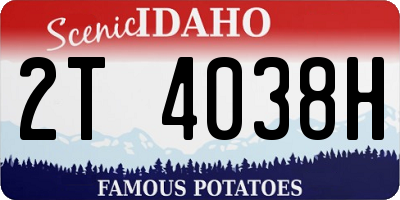 ID license plate 2T4038H